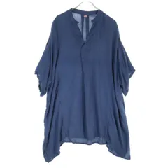 KAYA カヤ 総柄 7分袖 ブラウス ブルー レディース 古着