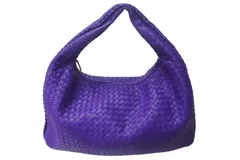 新品同様 BOTTEGA VENETA ボッテガヴェネタ イントレチャート ホーボー ワンショルダーバッグ ミデュアム パープル B012665O6Z 中古 4b000461