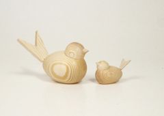 北欧スウェーデン　木製バード オブジェ ラッセントレ　Larssons tra