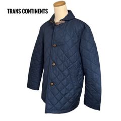 TRANS CONTINENTS トランスコンチネンツ　キルティングジャケット　ネイビー　丸型ボタン Mサイズ　メンズ