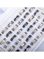 リング メンズ セット 20個 ステンレススチールリング レディース メンズ ミックススタイル シンプル ハート ラブ バタフライ 幾何学 ジュエリー パーティー プレゼント