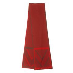 LOUIS VUITTON ルイヴィトン カシミア ウール マフラー レッド ブラウン イタリア製 ファッション アイテム 小物【メンズ】