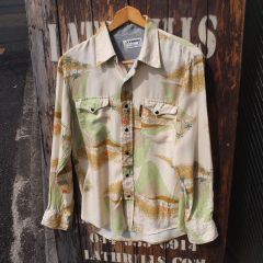 【Hollywood Ranch Market 】 ハリウッドランチマーケット ハリラン 聖林公司 総柄 レーヨン ウエスタンシャツ 長袖シャツ  1(S)