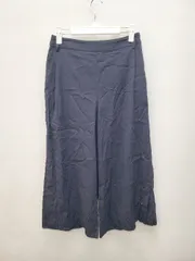 ◇ green label relaxing UNITED ARROWS サイドジップ クロップド ワイドパンツ サイズ38 ネイビー レディース P  【1404040001857】