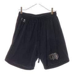CHROME HEARTS (クロムハーツ) MESH VARSITY SHORTS CHプリントメッシュハーフパンツ ブラック