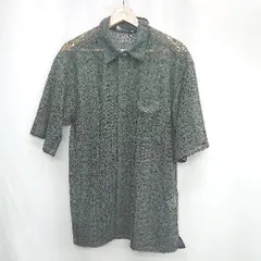 ◇ ⊂ MONO-MART モノマート レース 半袖 シアーシャツ サイズM ダークグレー系 メンズ E  【1502180013249】