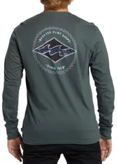 【送料無料】 ビラボン メンズ Tシャツ トップス Billabong Men's Rotor Diamond Long Sleeve T-shirt Slate Green