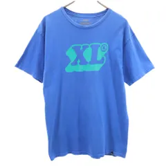 エクストララージ プリント 半袖 Tシャツ M ブルー系 XLARGE メンズ 古着 【240411】 メール便可
