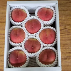 山形県産　桃　季節の白桃　あかつき　秀品　Mサイズ８玉入りのサムネイル