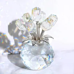 花 枯れない花 誕生日プレゼント 母親 妻 彼女 人気 クリスタル 母の日 結婚祝い 定年 退職祝い 結婚式 置物 家の装飾品  LLXJ0226