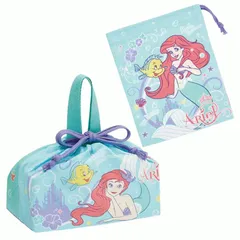 アリエル リトルマーメイド ディズニープリンセス プラコップ袋 弁当袋 2点 セット 巾着袋 ミニ巾着 ポーチ キッズ 子供用 入園 入学 準備 通園 通学 新入園 新入学 幼稚園 保育園 女の子 子ども 子供 コップ袋 ランチ袋 ランチ巾着 Disney