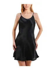 uxcell ランジェリー ベビードール スリップ キャミソール セクシー ワンピース インナー ロング レディース ブラック XL