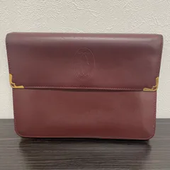 ◎ Cartier カルティエ クラッチバッグ セカンドバッグ マストライン レザー ボルドー ゴールド金具 レディース メンズ ユニセックス