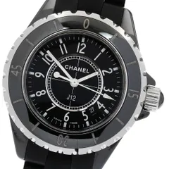CHANEL  J12  41ミリサイズ　　セラミックコマ2個　革ベルト シャネル(CHANEL) J12 セラミックベルトの調整 限界より短く