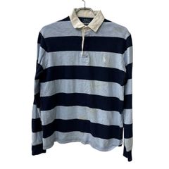 POLO RALPH LAUREN 長袖 ポロシャツ M ブルー系 ポロラルフローレン 古着卸 アメリカ仕入 a708-5029