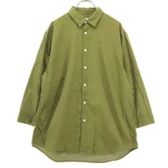 美品 URBAN RESEARCH DOORS アーバンリサーチドアーズ 長袖 コットンシャツ 40 グリーン メンズ 古着