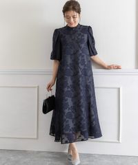 人気ドレス！【匿名配送・新品・未使用・タグ付き】ネイビー LサイズＡラインパーティー ドレス