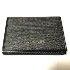 極美品✨ ブルガリ　名刺入れ　ウィークエンド　グレー　ブラック　ロゴ金具 BVLGARI（ブルガリ ）