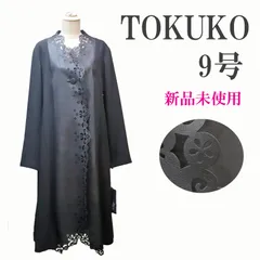 新品tk5003 TOKUKO tokuko トクコプルミエヴォル ロング丈ブラウス スプリングコート 黒 ブラック 婦人服 ミセス 未使用 タグ付き 50代60代のサムネイル