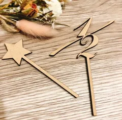 木製ケーキトッパー 1/2 ハーフバースデー halfbirthday