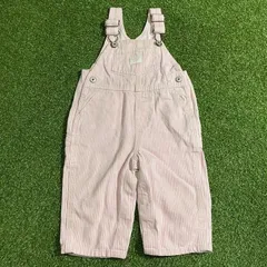 KIDS古着 90s OSHKOSH オシュコシュ　ピンクストライプ　オーバーオール　9M