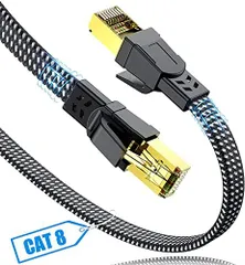 3m_ブラック LANケーブル 3m,SWECENT CAT8 カテゴリー8イーサネットケーブル RJ45フラットネットワーク lanケーブル 26AWG 超高速 最大40GbpsBASE-T対応 2000MHz CAT8準拠 ホームネットワーク PC モデム