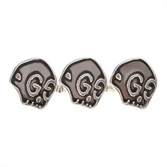 グッチ GUCCI ゴースト ダブルフィンガーリング 右手用 10号 7号 スカル シルバー silver925【中古】