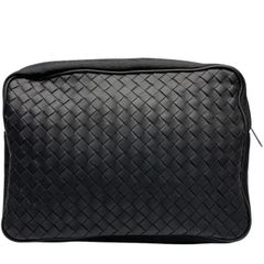 BOTTEGAVENETA ボッテガヴェネタ クラッチバッグ セカンドバッグ クラッチポシェット イントレチャート レザー ブラック