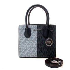 【新品 未使用】MICHAEL KORS マイケルコース アウトレット バッグ マーサー カラーブロック MKシグネチャー ショッパートート クロスボディ 35F4SM9M2B NAVMU