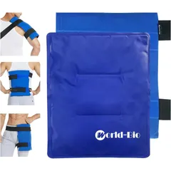 WIRLD-BIO アイシングサポーター 膝 アイスパック 冷却パック 温熱パック 冷却パック 暑さ対策 冷温両用 繰り返し使える 野球 サッカー （カバー1枚＋ジェルバッグ1枚入）