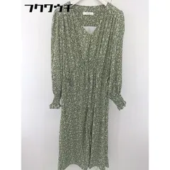 ◇ fifth フィフス 小花柄 長袖 ロング ワンピース グリーン ホワイト系 レディース  【中古】 【1112150005015】