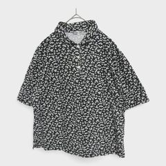 【訳アリ】【Moda giere】『半袖トップス』[花柄] 花柄シャツ ブラックホワイト系 白黒 (M~L) 商品A2369 管理C