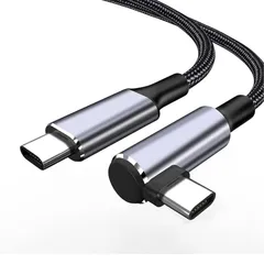USB-C & USB-C ケーブル L字 0.5M Type-c ケーブル PD対応 100W/5A急速充電 E-Markチップ搭載 超高耐久ナイロン タイプc機種対応 0