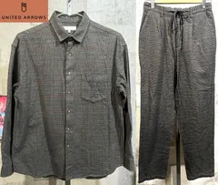 美品 ユナイテッドアローズ A DAY IN THE LIFE グレンプレイド ネルシャツ/パンツ 上下セットアップ S 6211-699-0740 カジュアル