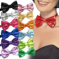 蝶ネクタイ スパンコール 大人 キッズ子供用 おしゃれ メンズ 発表会 コンサート シルバー オレンジ白ホワイト黒ブラック赤レッド ボウタイ 蝶タイ無地ダンス衣装 水色グリーン緑ピンク キラキラ コスプレ衣装 結婚式ウェディング フォーマル★2