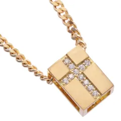 喜平 ネックレス K18 18K メンズ 18金 イエローゴールド ダイヤモンド キューブ クロス プリンセスカット リバーシブル 徳力 10g 50cm 喜平ネックレス付き ペンダント【アクセサリーマート/メルカリShops店】