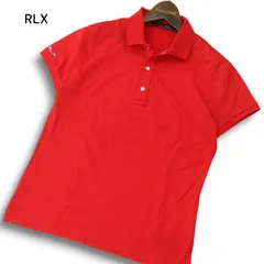 RLX アールエルエックス ラルフローレン ゴルフ 春夏 ロゴ★ ストレッチ 半袖 鹿の子 ポロシャツ Sz.M メンズ 赤