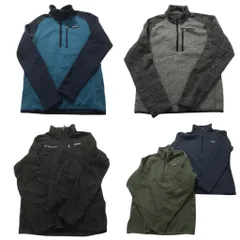 古着卸 まとめ売り パタゴニア ベターセーター フリース 5枚セット (メンズ XS /S ) ラグラン ハーフジップ ブラック 中古 古着 NC2723