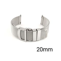 20mm メッシュ ブレスレット シルバー 【対応】 IWC ポルトギーゼ ポートフィノ パイロット等 社外互換品
