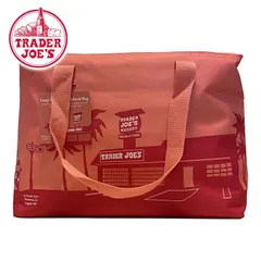 送料無料 レディース エコバッグ ピンク Trader Joe's トレーダージョーズ Large Reusable Insulated Bag トレーダージョーズ保冷バッグラージサイズ tjl08