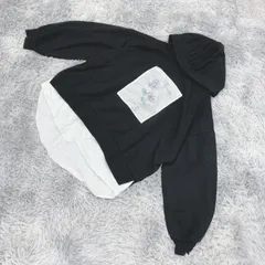 ●【khalita】ハリータ  ドッキングパーカー 刺繍  (L)  カワイイ  カジュアル  レディース  黒系  ブラック【送料無料】のサムネイル
