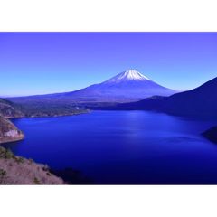 絵画風 壁紙ポスター (はがせるシール式) -地球の撮り方- 千円札の裏の絶景、本栖湖の富士山 キャラクロ C-ZJP-015A1 (A1版 830mm×585mm) ＜日本製＞ ウォールステッカー お風呂ポスター