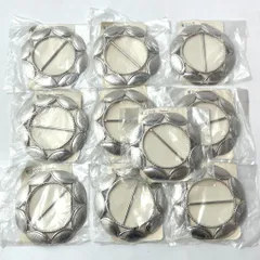 ば24【希少まとめ売り】アンティーク バックル 10個セット 金属パーツ ◇バッグ修理・ベルトリメイク・衣装製作・手芸資材 丸型花モチーフ レトロ