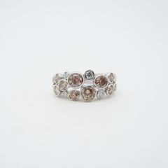 カシケイ ベゼル リング ブラウンダイヤモンド ダイヤモンド 1.40ct 13号 Pt900 新品仕上げ Sランク