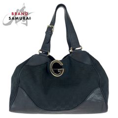 美品 GUCCI グッチ ブラック シルバー金具 GGキャンバス/レザー