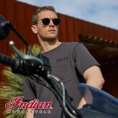 ポケット Tシャツ 半袖 インディアンモーターサイクル Indian Motorcycle グレー 2833273-M03 Mサイズ USAブランド バックプリント