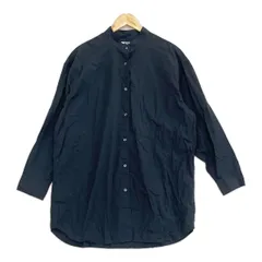 UNIQLO ユニクロ L レディース 長袖シャツ　ノーカラー　濃紺　ネイビー 20240919-0015