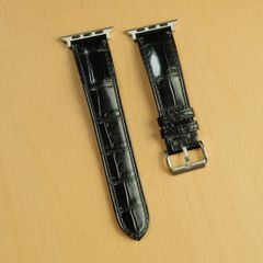 アップルウォッチバンド クロコダイル ワニ革(東南アジアのタンナー社) 　 竹柄   38/40/41mm 42/44/45/49mm 交換ベルト 時計ベルト レザーバンド 時計バンドレザーアップルウォッチバンド アレルギー 予防