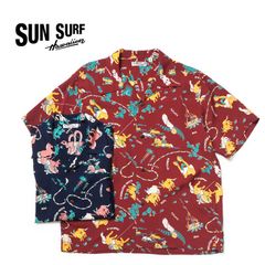 SUN SURF サンサーフ 半袖 アロハシャツ RAYON HAWAIIAN SHIRT “PANIOLA TOWN” SS39420