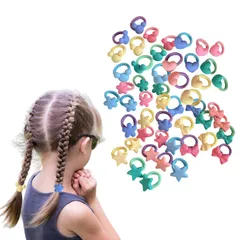 新品 ヘアゴム 子供 50本セット おしゃれ 可愛い カラフル 花 リボン ハート 星 蝶結び くま 髪ゴム 痛くない 大容量 ヘアバンド 髪留め 髪飾り ヘアアクセサリー 女の子 キッズ ベビー 赤ちゃん 幼稚園 保育園 ギフト (B 50本)
